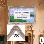 Vintage Taupe TV Frame for Samsung Frame & All TV Brands (LG, TCL, Roku), Luxurious Carved Baroque & French Country Style