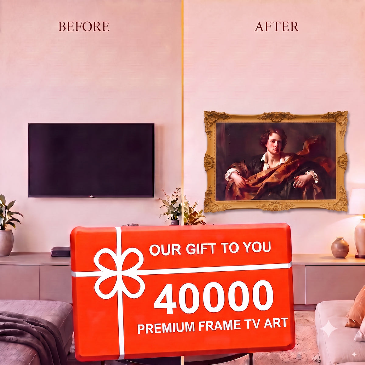 Antique Golden Terracotta Baroque Frame – Ornate Vintage Wall Picture & Mirror Frame