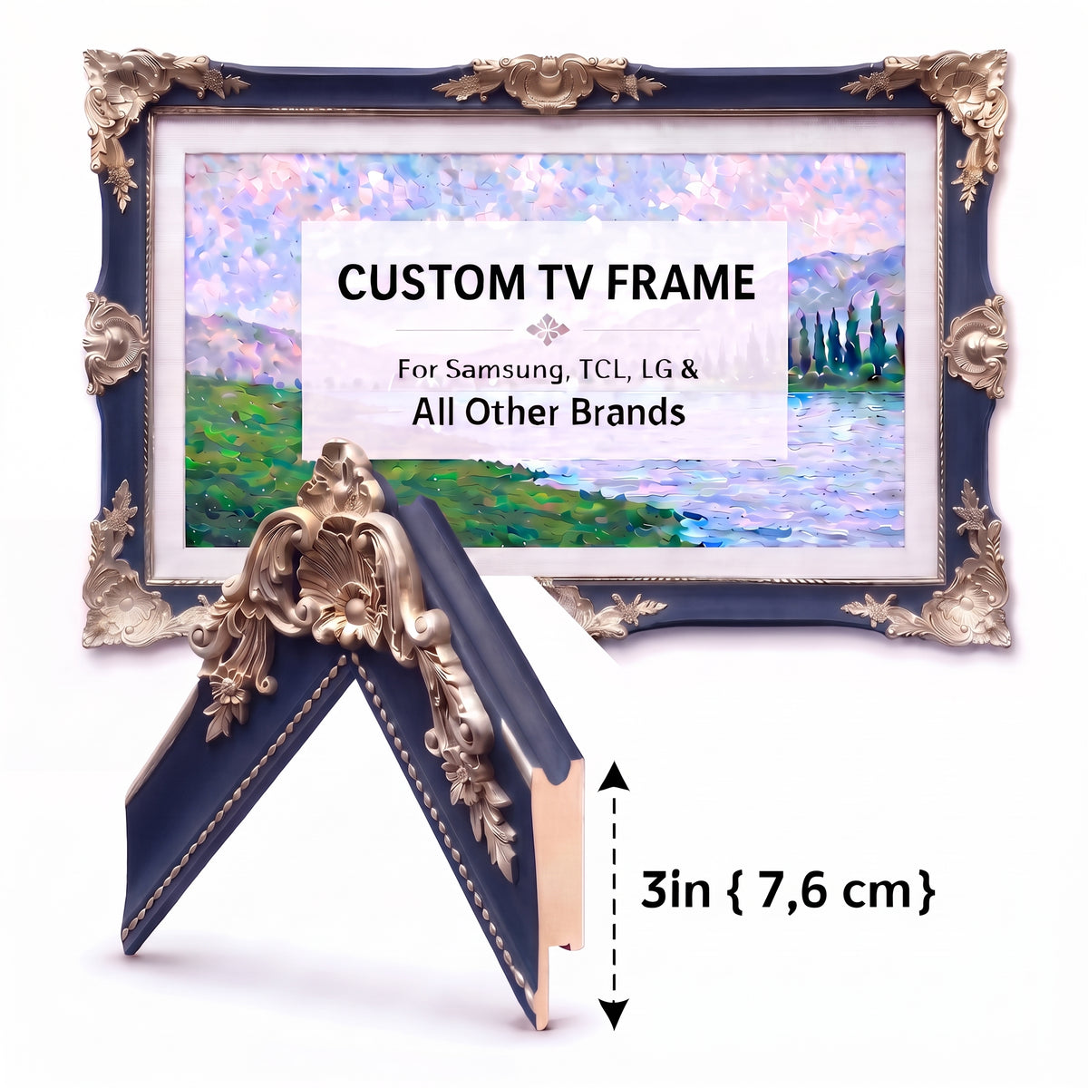 Elegant Decorative TV Frame – Handmade Classic Baroque TV Bezel for Any TV