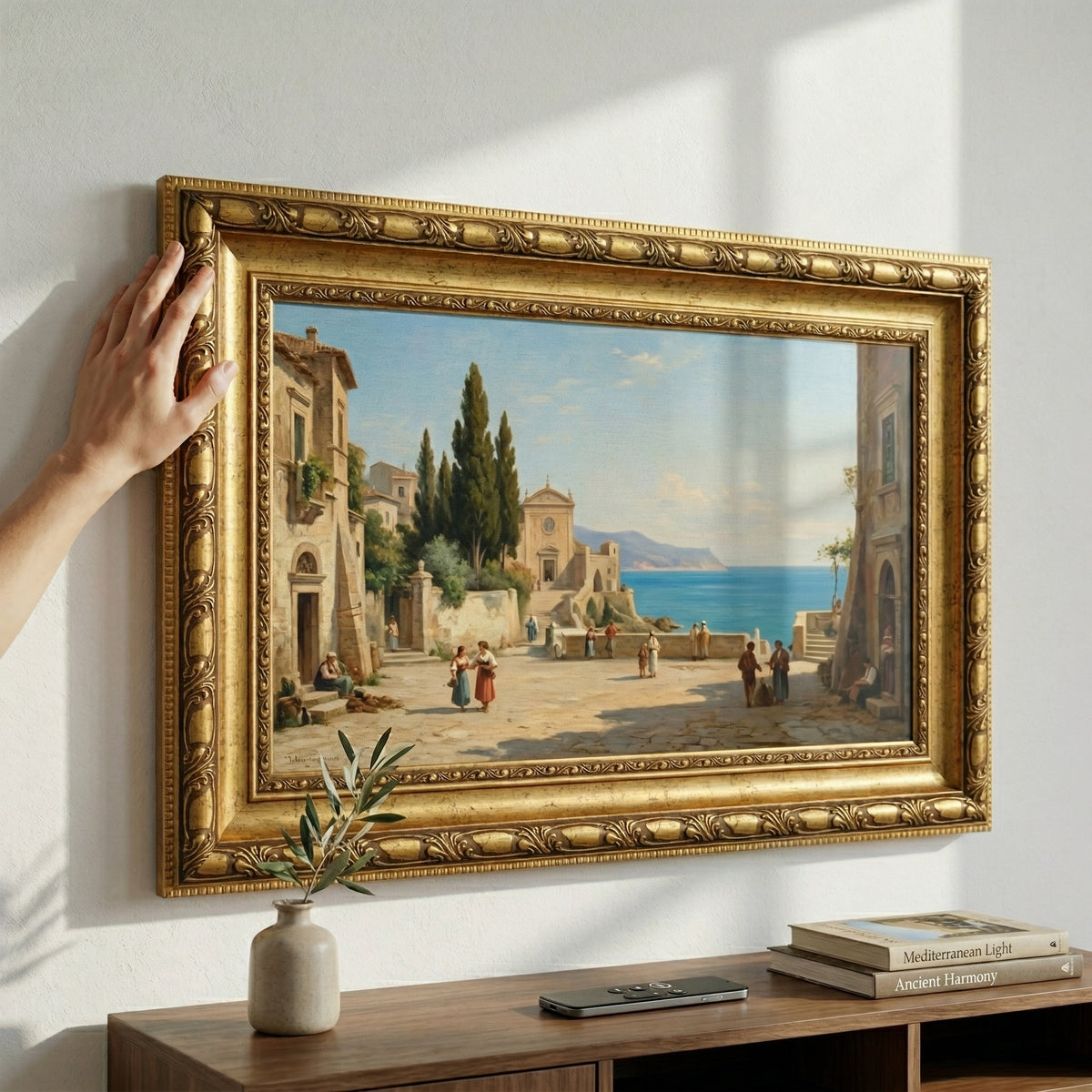 Antique Gold Prestige Frame for Samsung TV, Baroque Carved PS Composite (Customizable) U0805NV
