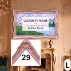 Vintage Taupe TV Frame for Samsung Frame & All TV Brands (LG, TCL, Roku), Luxurious Carved Baroque & French Country Style