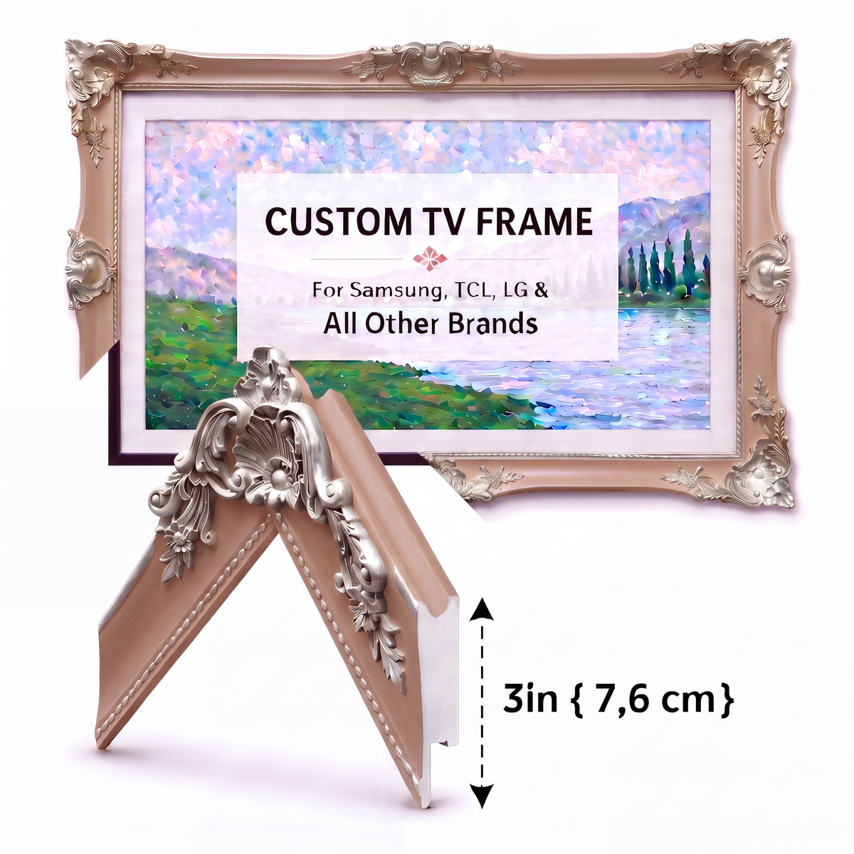 Luxury Ornate TV Frame – Classic Carved Decorative Frame for Samsung, LG & TCL
