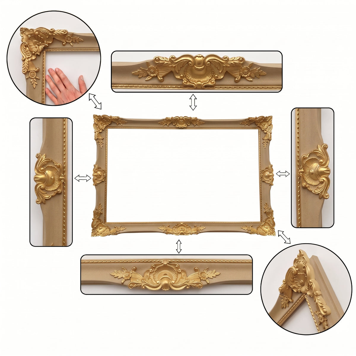 Ornate TV Frame for Samsung Frame TV, Sand Gold Baroque TV Frame, Custom Size Television Frame for LG Sony TCL, Antique Wall Art Decor