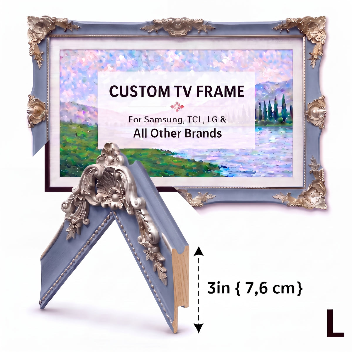Classic Ornate TV Frame – Baroque Decorative Frame for Samsung, LG, TCL & More