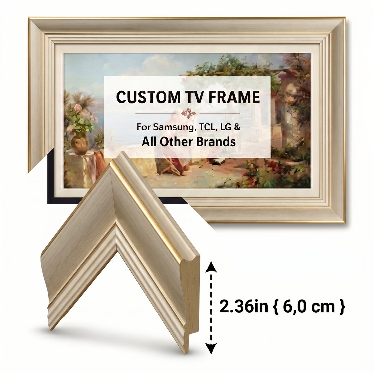 Custom frame for TCL TV | elegant wooden bezel for tcl NextFrame | decorative TV cover | handmade tv frame art