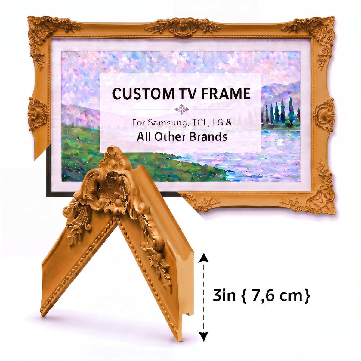 Antique Golden Terracotta Baroque Frame – Ornate Vintage Wall Picture & Mirror Frame