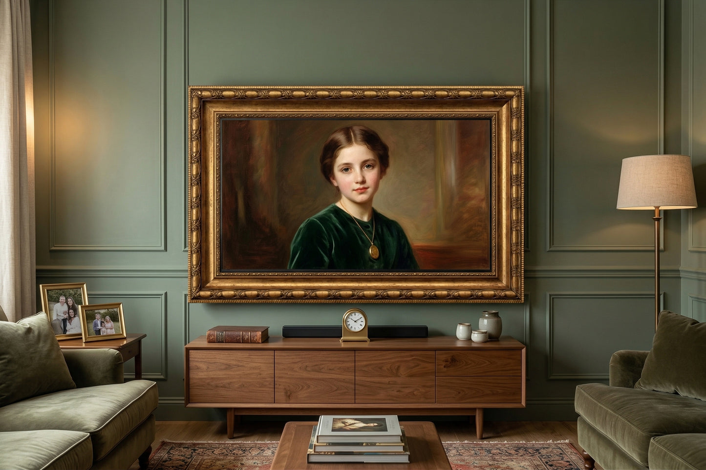 Antique Gold Prestige Frame for Samsung TV, Baroque Carved PS Composite (Customizable) U0805NV