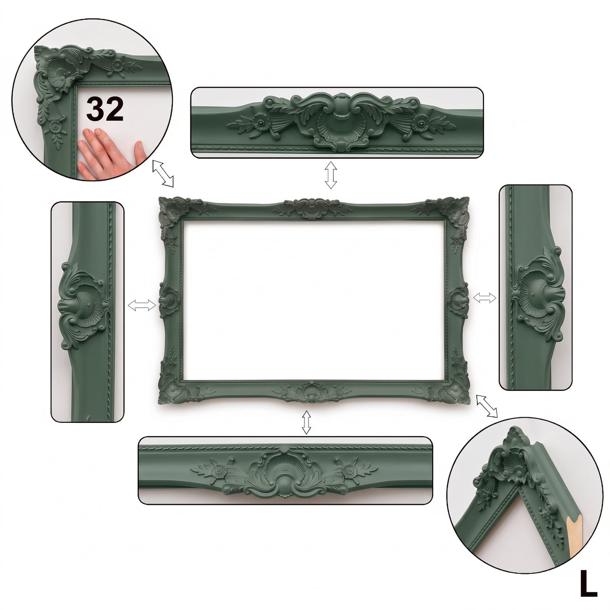 Sage Green Ornate Classic TV Frame