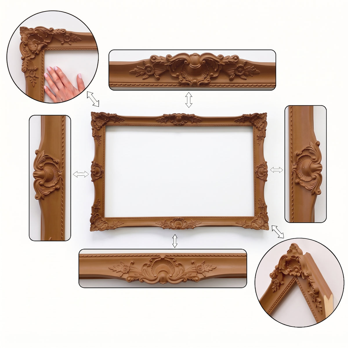 Cinnamon Brown Baroque TV Frame – Ornate European Vintage Frame for a Gallery-Style TV
