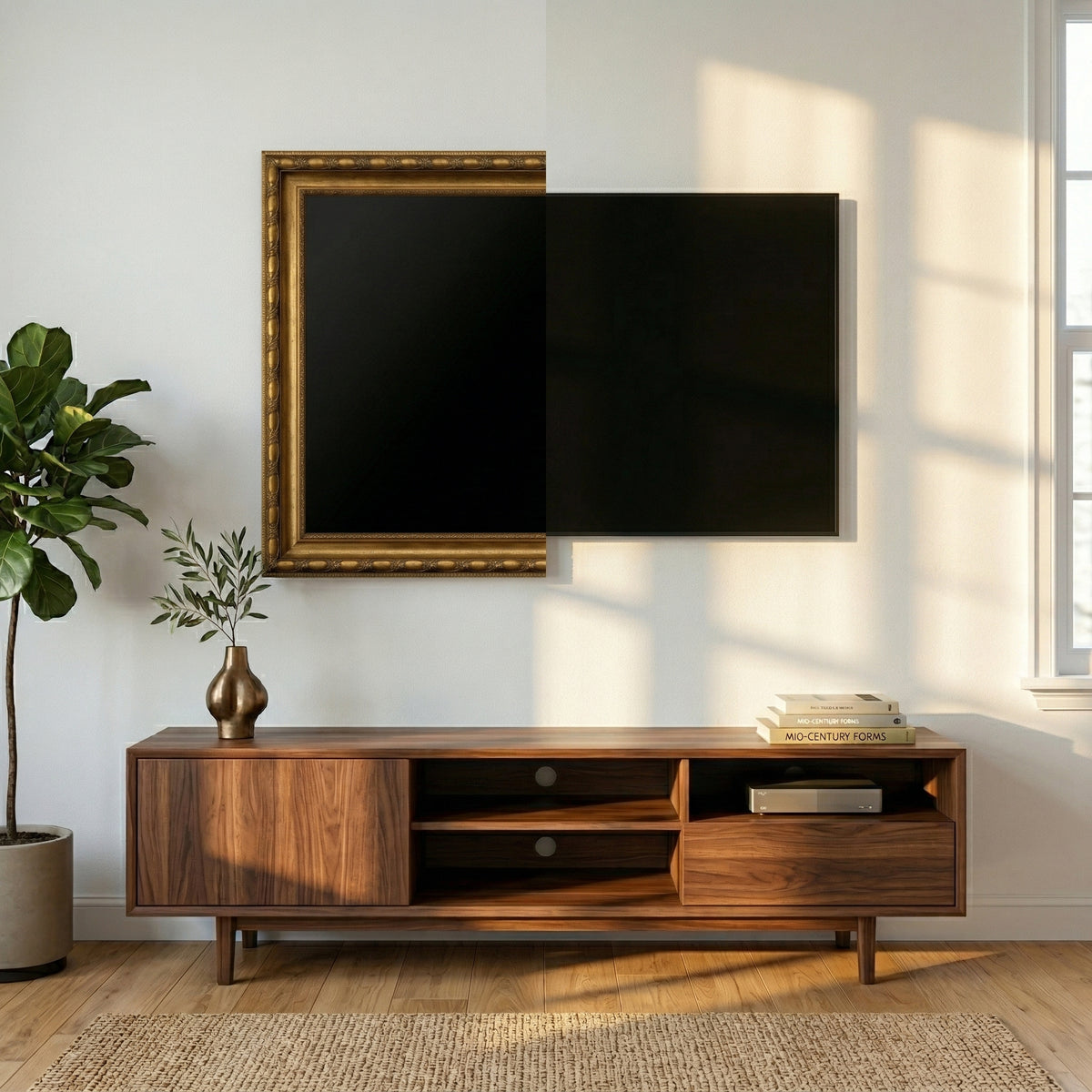Antique Gold Prestige Frame for Samsung TV, Baroque Carved PS Composite (Customizable) U0805NV