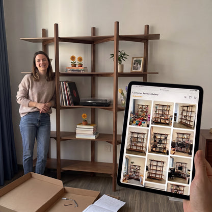 Unique Nordic Wooden Shelf, Exclusive Handmade Bookshelf, Minimalist Solid Wood Display Rack, Modern Home Decor Storage Unit L1111NZ