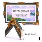 Luxury Baroque TV Frame in Sage Green & Antique Gold – Handmade Custom Fit for All TV Brands