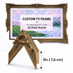 Ochre Olive Ornate TV Frame – Elegant European Baroque Frame with Classic Floral Carved Details
