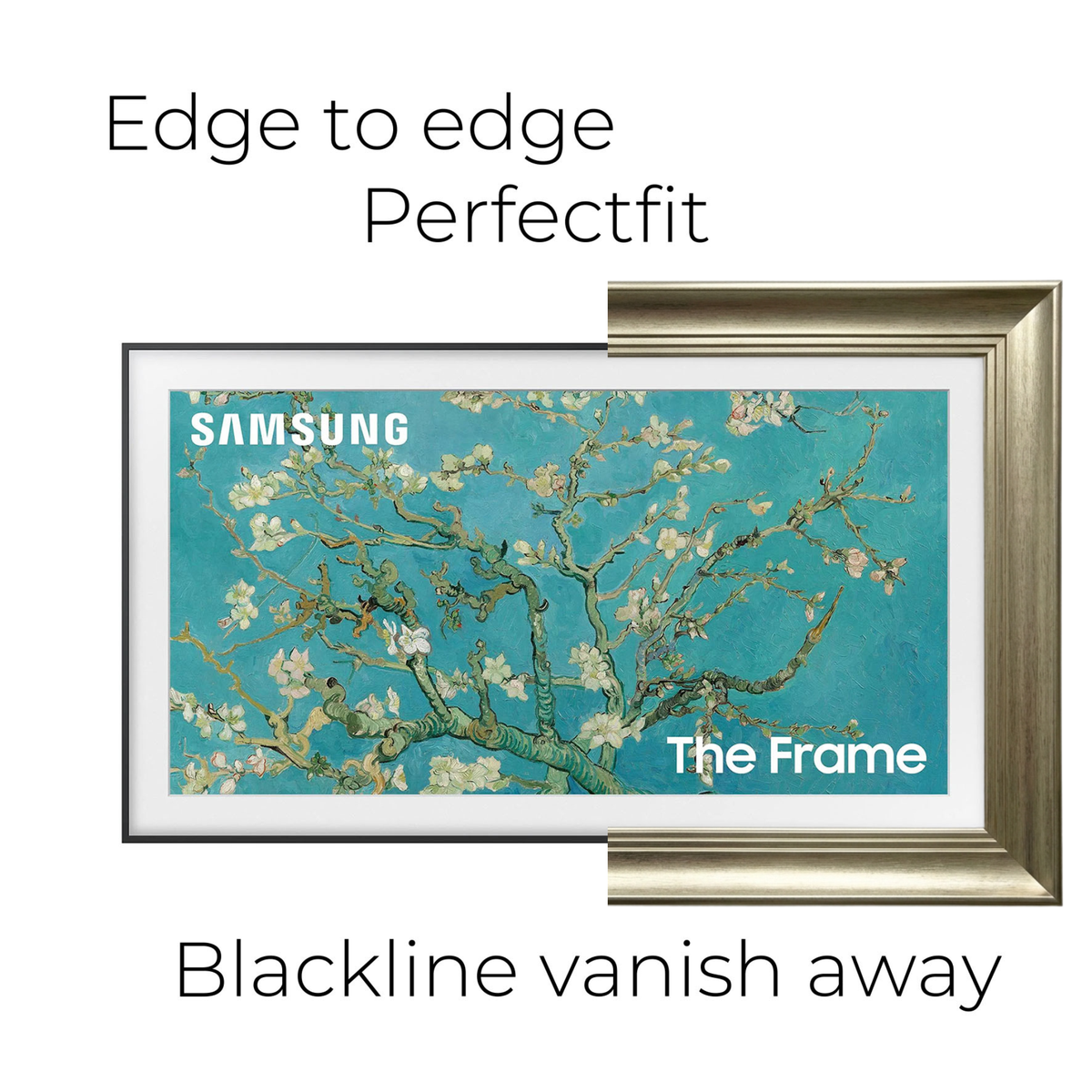 Antique Gold Baroque TV Frame, Luxury European Style Samsung Art, Polystyrene Plastic U5350NV