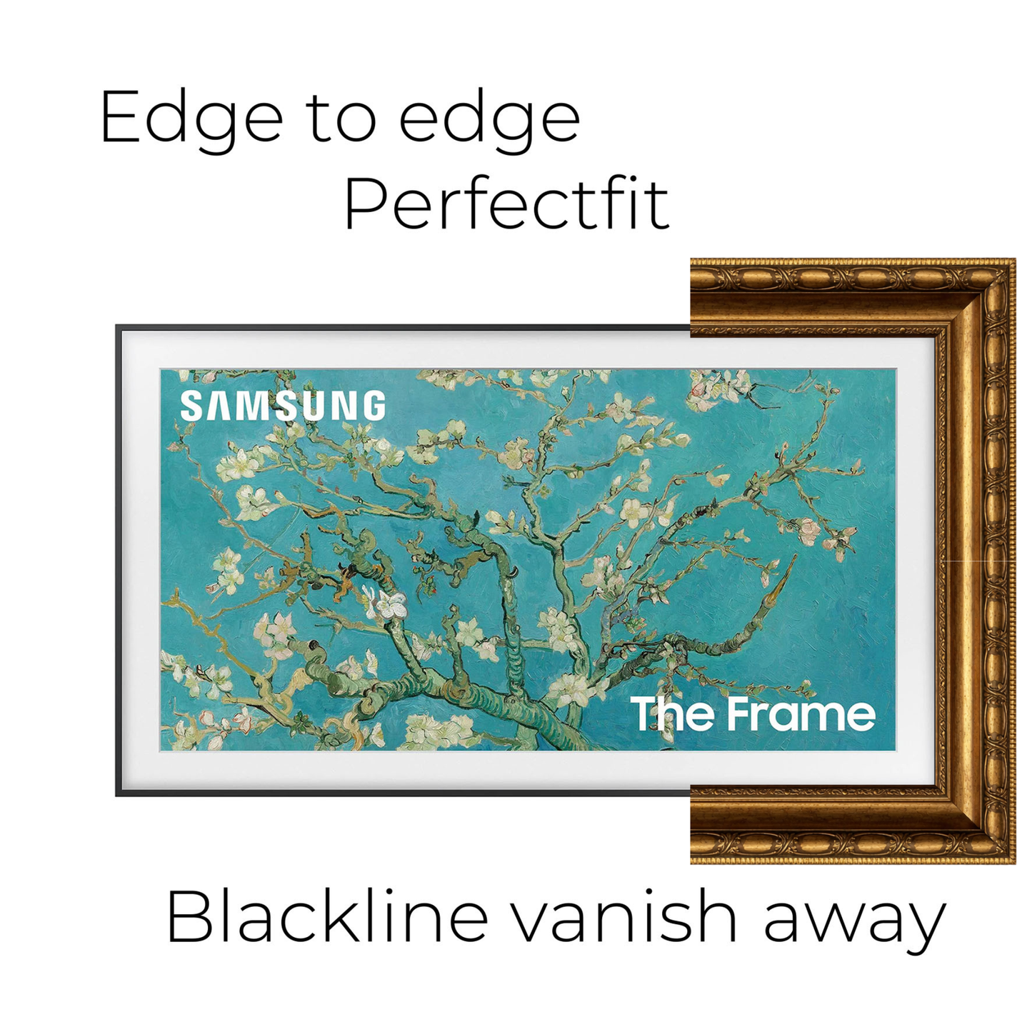 Antique Gold Prestige Frame for Samsung TV, Baroque Carved PS Composite (Customizable) U0805NV