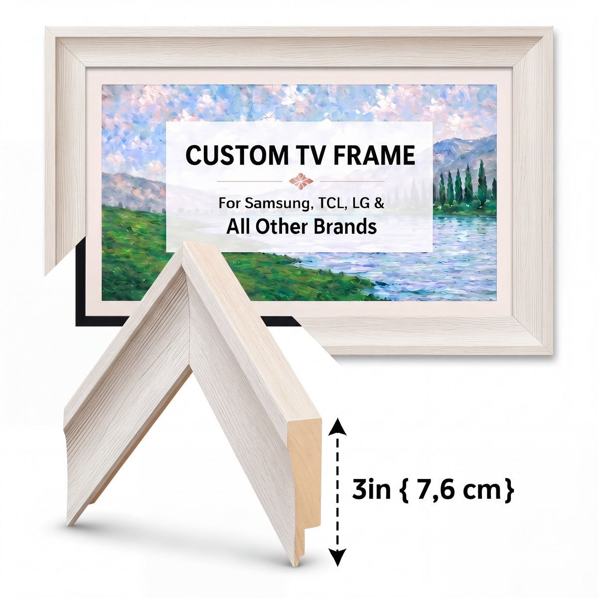 Frame tv frame | Custom Size TV Frame | Modern Wall Art TV Decor | U4506NV