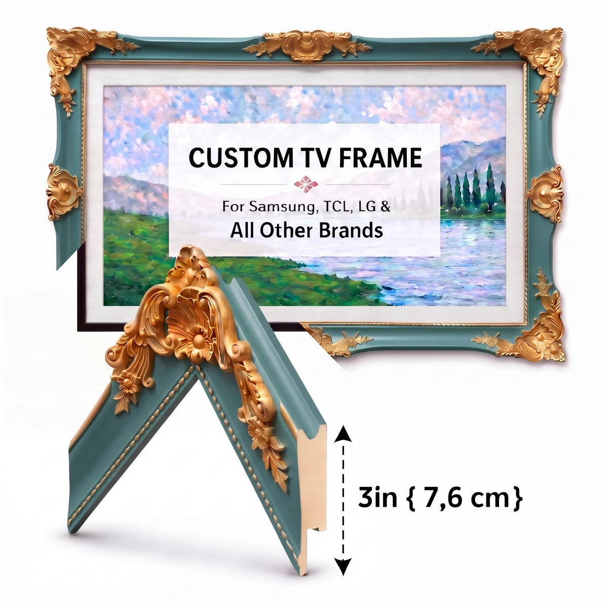 Handmade Ornate TV Frame, Custom Decorative Bezel for Any TV Brand, Custom Size & Color