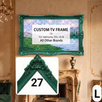 Vintage Taupe TV Frame for Samsung Frame & All TV Brands (LG, TCL, Roku), Luxurious Carved Baroque & French Country Style