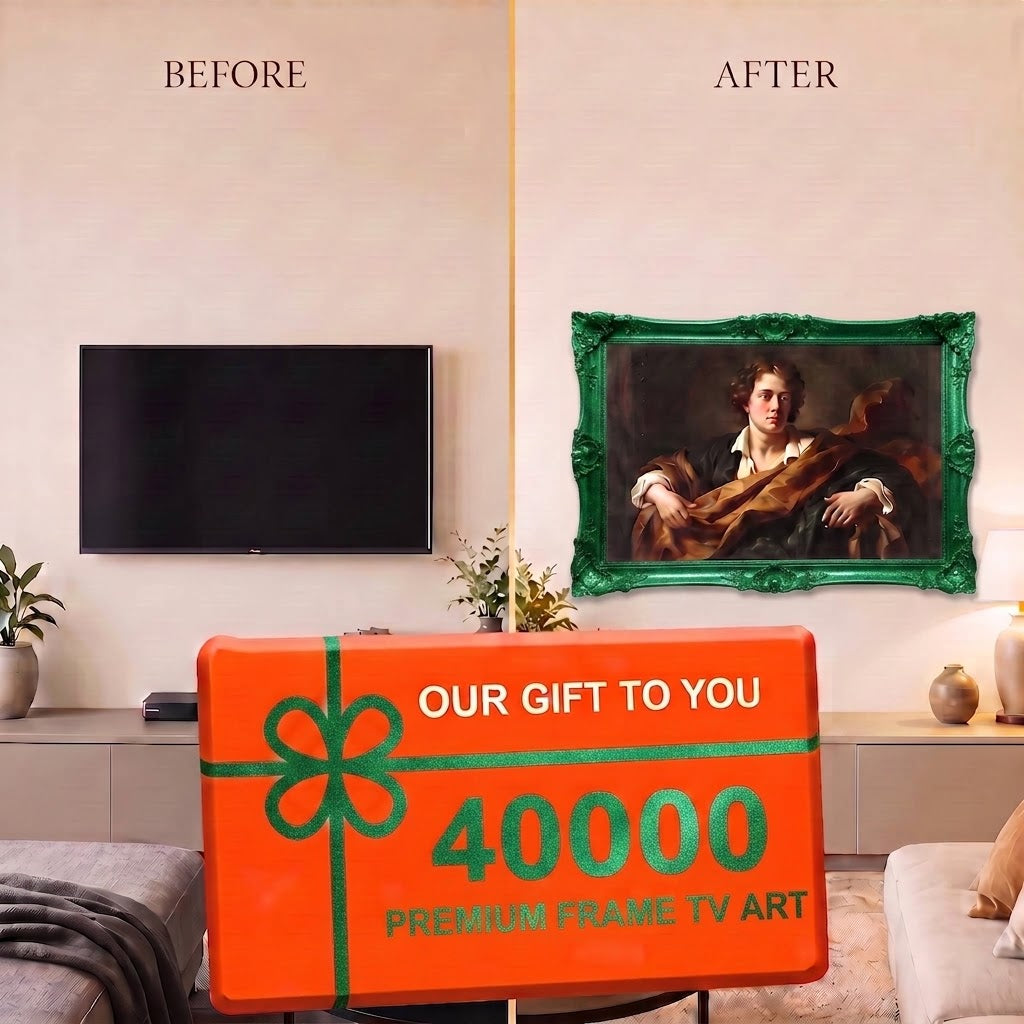 Metallic Emerald Green Ornate TV Frame – Custom Baroque TV Bezel, Luxury Vintage Wall Decor, Fits Samsung LG TCL Sony & All TV Brands