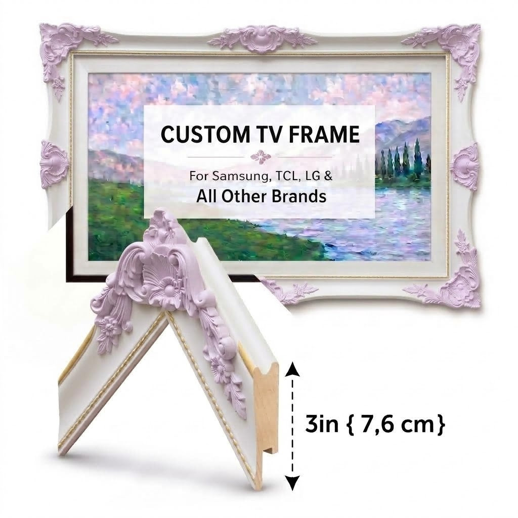 Ornate TV Frame Cover – Custom-Made for All Major TV Brands
