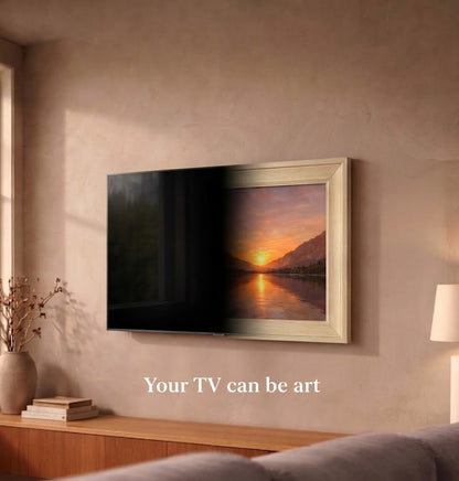 Frame tv frame | Light Oak TV Frame | Custom Size TV Frame | Modern Wall Art TV Decor | U4506NV