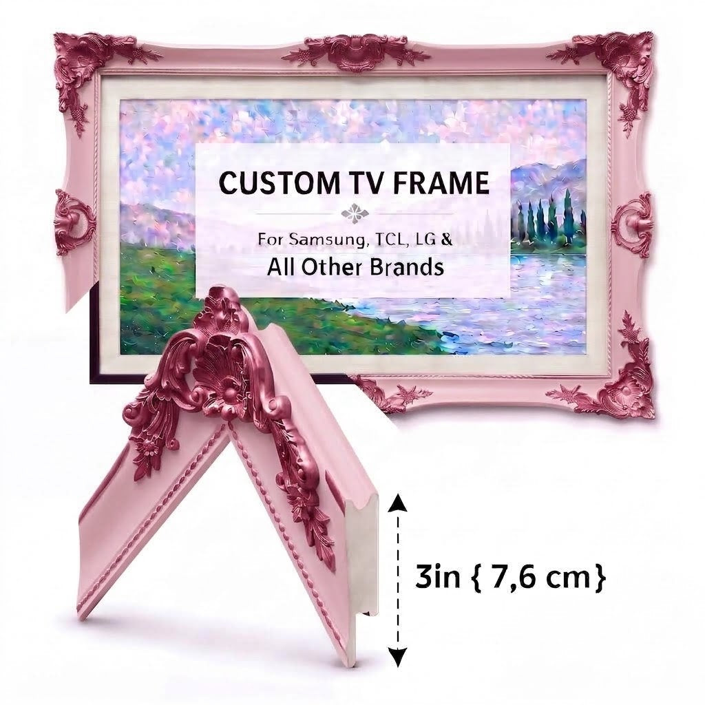 Classic Floral TV Frame – Custom Colors for All Major TV Brands