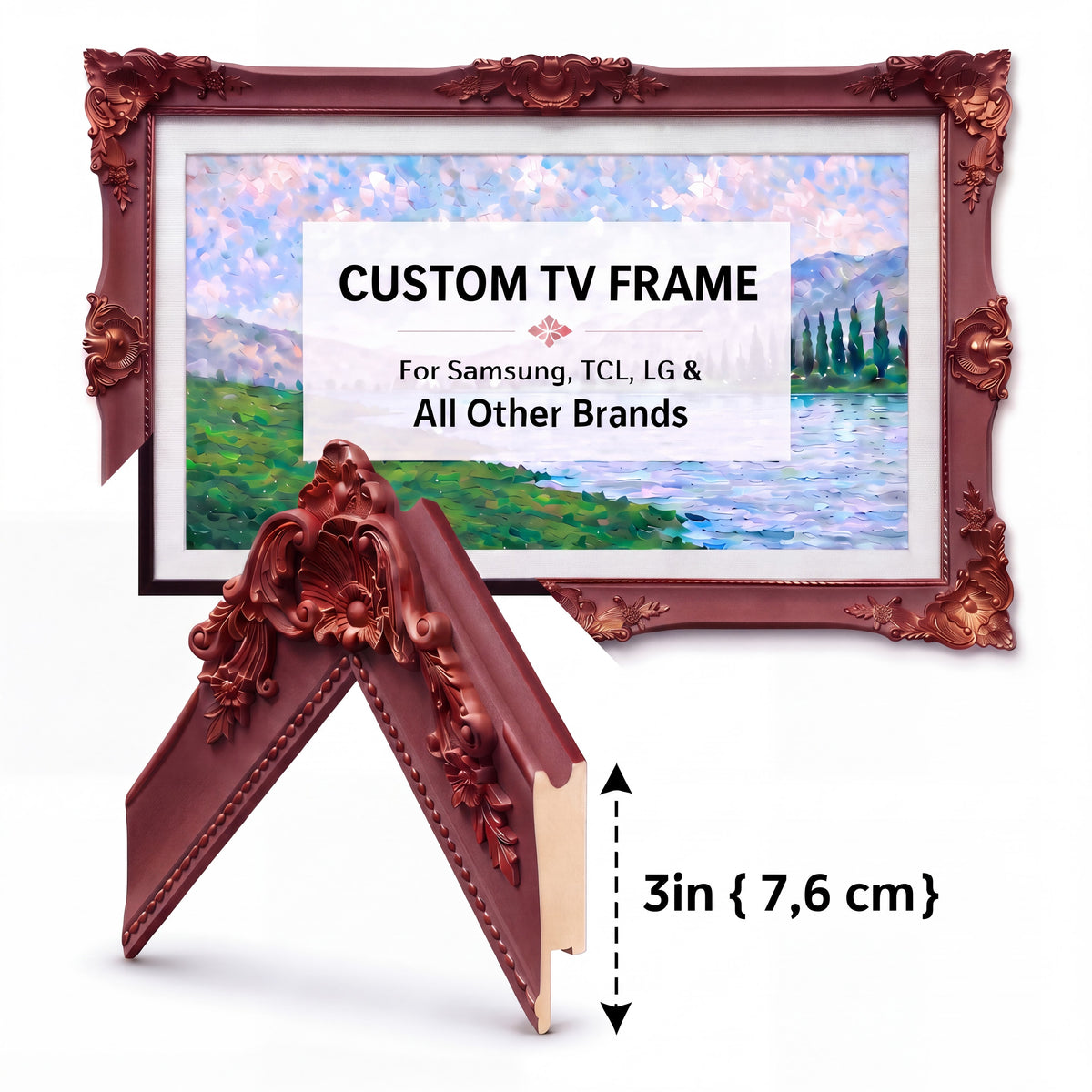 Burgundy Ornate Classic TV Frame