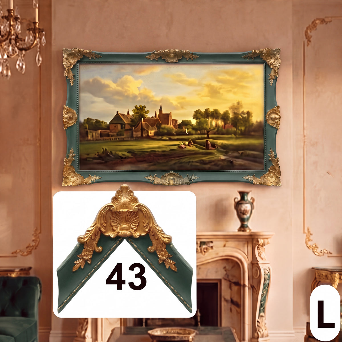 Antique Gold & Warm Taupe Custom TV Frame – Baroque Style TV Frame for Samsung Frame, LG, Sony