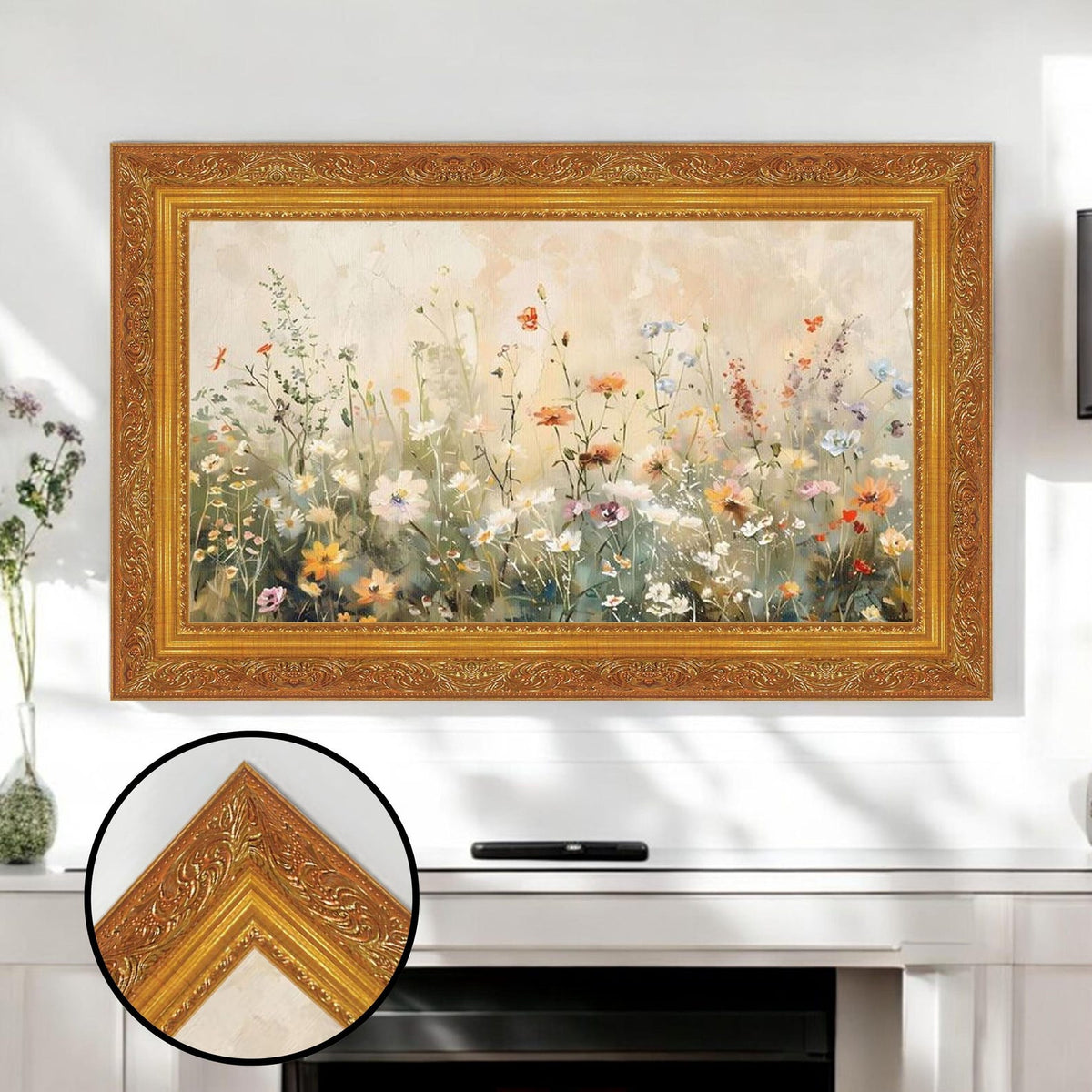Rustic Gold Bezel TV Frame, Customizable TV Frame, Compatible with all TV Brand, Decorative Frame, Handmade Tv frame U2215NV