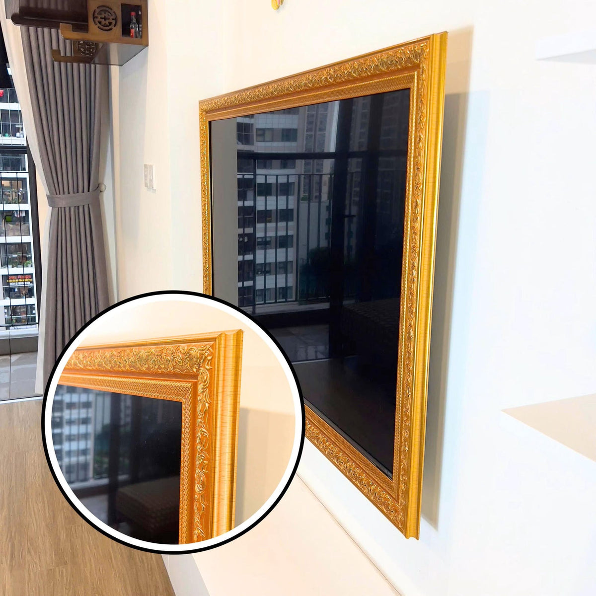 Rustic Gold Bezel TV Frame, Customizable TV Frame, Compatible with all TV Brand, Decorative Frame, Handmade Tv frame U2215NV