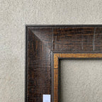Baroque Style TV Frame, Antique Gold Prestige Bezel, Dark Walnut Finish, European Luxury U7017NV