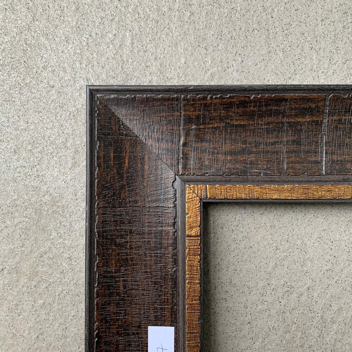 Baroque Style TV Frame, Antique Gold Prestige Bezel, Dark Walnut Finish, European Luxury U7017NV