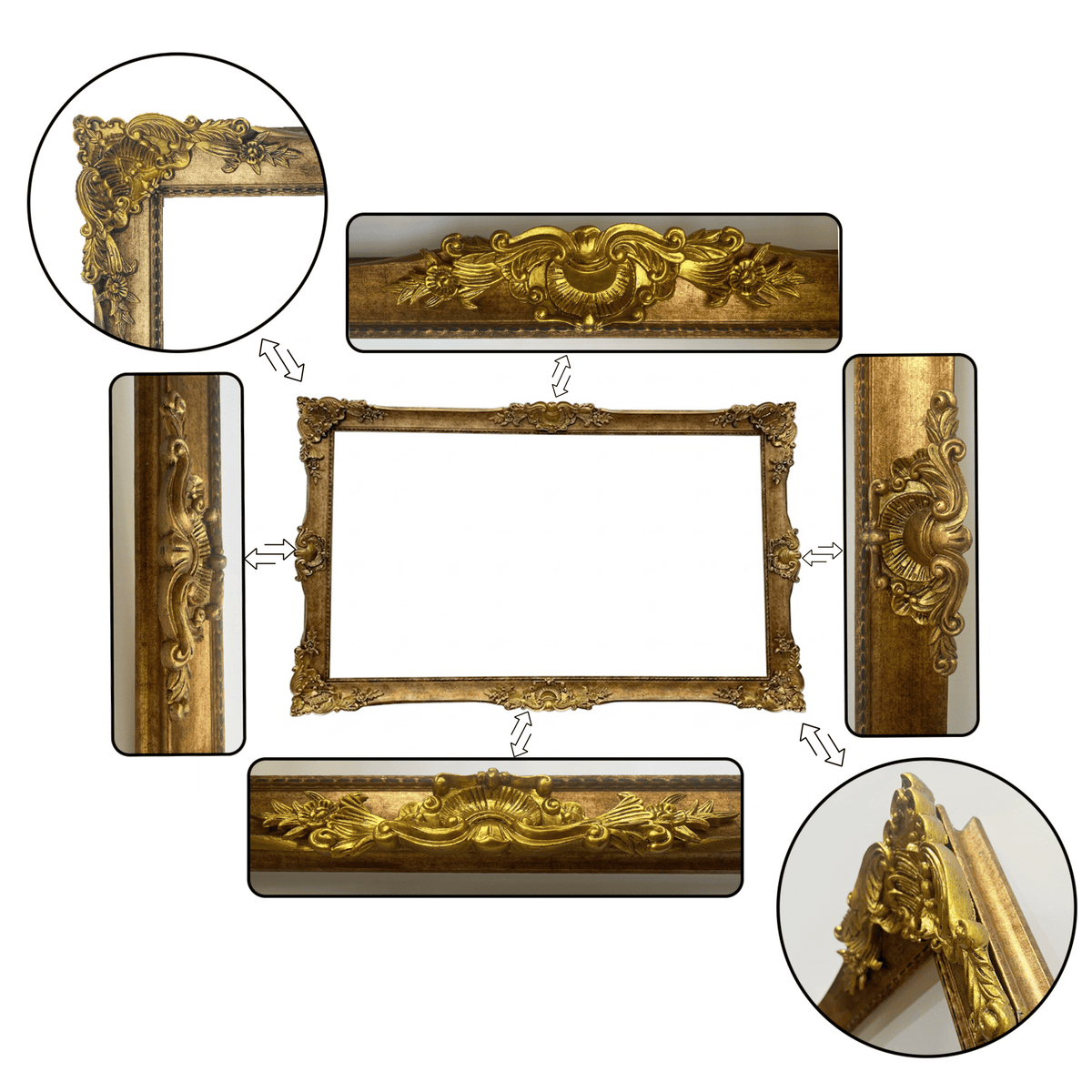 Ornate Gold TV Frame | Antique Style Bezel for Living Room Decor
