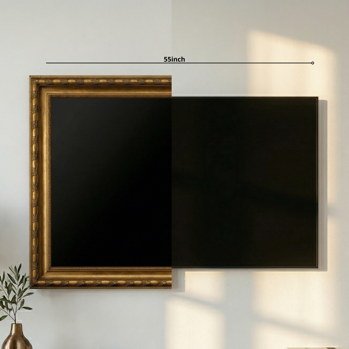 Antique Gold Prestige Frame for Samsung TV, Baroque Carved PS Composite (Customizable) U0805NV