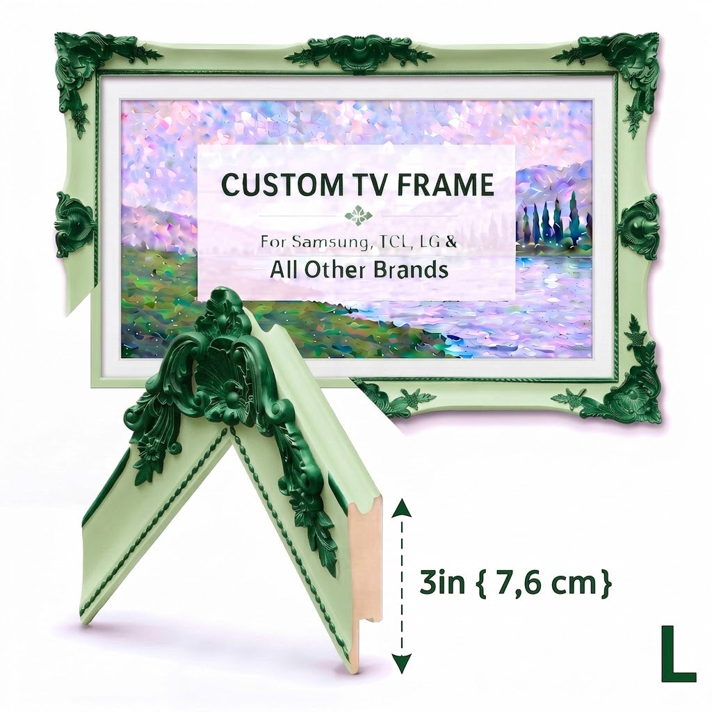 Elegant Carved TV Frame – Made to Fit Your TV Brand, Model & Size