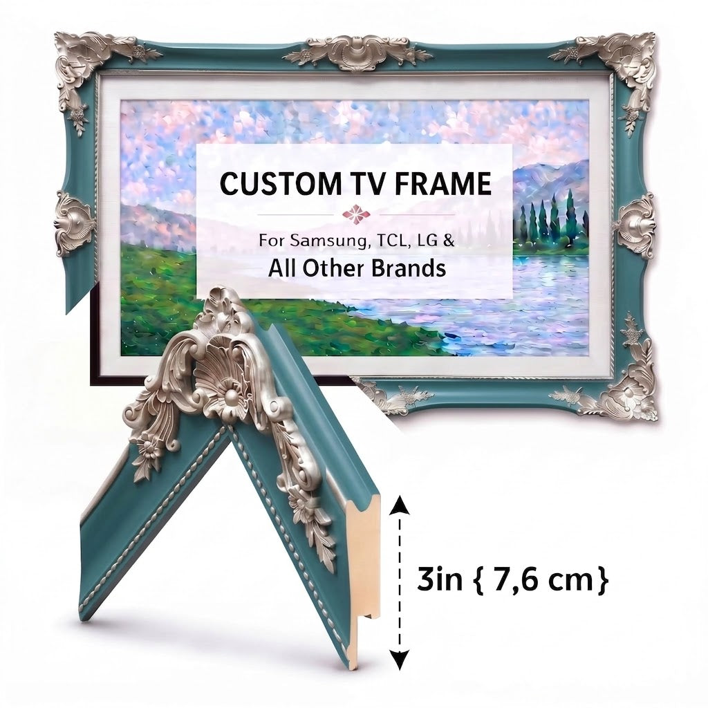 Custom Vintage TV Frame, Ornate Decorative Bezel for Samsung, LG, TCL & More